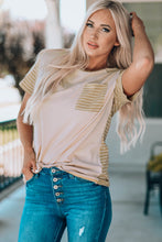 Load image into Gallery viewer, Striped Contrast T-Shirt with Breast Pocket

