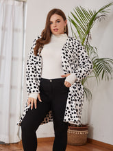 Load image into Gallery viewer, Plus Size Polka Dot V-Neck Fleece Jacket
