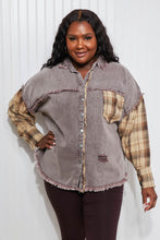 Load image into Gallery viewer, POL At Twilight Full Size Plaid Contrast Shacket
