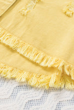 Load image into Gallery viewer, Distressed Fringe Trim Button Up Jacket
