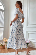 Load image into Gallery viewer, Floral Sweetheart Neck Lace-Up Maxi Dress
