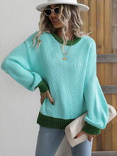 Load image into Gallery viewer, Contrast Dropped Shoulder Ribbed Trim Sweater DIBS 079
