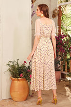 Load image into Gallery viewer, Floral Square Neck Sheer Flounce Sleeve Dress
