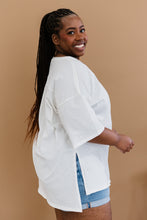 Load image into Gallery viewer, Zenana All-Nighter Full Size Run High-Low V-Neck Tee in Ivory
