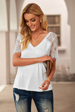 Load image into Gallery viewer, DIBS 6150 Side Lace V Neck T-Shirt
