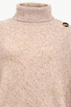 Load image into Gallery viewer, Handkerchief Hem Turtleneck Poncho Sweater
