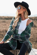 Load image into Gallery viewer, Double Take Plaid Dropped Shoulder Pocketed Shirt Jacket
