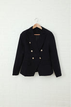 Load image into Gallery viewer, Double-Breasted Lapel Collar Blazer with Pockets
