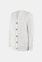 Load image into Gallery viewer, Cable-Knit Button Down V-Neck Cardigan
