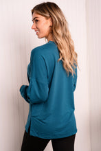 Load image into Gallery viewer, Yelete Full Size Side Slit Dropped Shoulder Top
