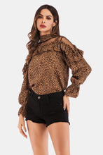 Load image into Gallery viewer, Printed Ruffle Collar Flounce Sleeve Blouse

