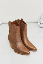 Load image into Gallery viewer, Forever Link Rhinestone Cowboy Booties in Brown
