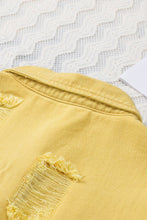 Load image into Gallery viewer, Distressed Fringe Trim Button Up Jacket
