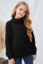 Load image into Gallery viewer, Girls Dropped Shoulder Turtleneck Sweater
