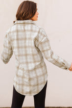 Load image into Gallery viewer, Plaid Curved Hem Dropped Shoulder Longline Shirt Jacket
