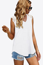 Load image into Gallery viewer, Spliced Lace Curved Hem Blouse
