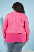 Load image into Gallery viewer, LA Atlantic City Vegan Leather Jacket in Hot Pink
