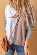 Load image into Gallery viewer, Color Block V-Neck Ribbed Trim Sweater
