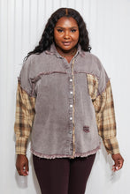 Load image into Gallery viewer, POL At Twilight Full Size Plaid Contrast Shacket

