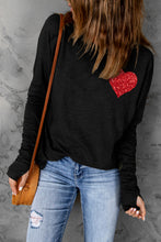 Load image into Gallery viewer, Sequin Heart Graphic Long Sleeve Top
