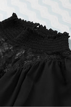 Load image into Gallery viewer, Spliced Lace Frilled Neck Blouse
