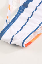 Load image into Gallery viewer, Multicolor Striped Scoop Neck Tankini Set
