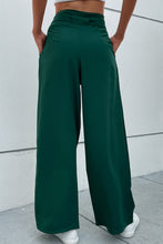 Load image into Gallery viewer, Belted Pleated Waist Wide Leg Pants
