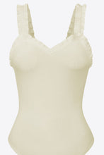 Load image into Gallery viewer, Ribbed Ruffle Trim Sleeveless Bodysuit
