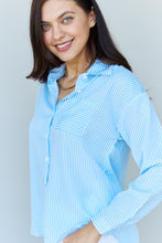 Load image into Gallery viewer, Doublju She Means Business Striped Button Down Shirt Top
