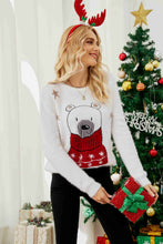 Load image into Gallery viewer, Animal Graphic Round Neck Fuzzy Sweater
