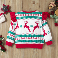 Load image into Gallery viewer, Kids Christmas Ruffle Shoulder Sweatshirt
