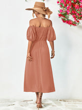 Load image into Gallery viewer, Off-Shoulder Balloon Sleeve Midi Dress
