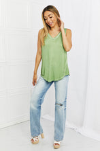 Load image into Gallery viewer, Zenana Comfy Vibes Washed Sleeveless Top in Ash Olive
