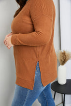 Load image into Gallery viewer, Zenana Full Size Waffle-Knit Slit V-Neck Tunic Top
