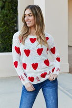 Load image into Gallery viewer, CY Fashion Full Size Heart Pattern Distressed Knit Top
