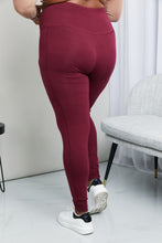 Load image into Gallery viewer, Zenana Ready to Roll Full Size Wide Waistband Pocket Leggings in Burgundy
