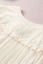 Load image into Gallery viewer, Swiss Dot Lace-Up Lace Trim Blouse
