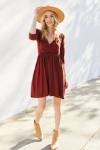 Load image into Gallery viewer, Zenana Three-Quarter Sleeve Surplice Dress with Pockets

