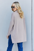 Load image into Gallery viewer, Zenana Full Size Slit High-Low Funnel Neck Top in Ash Mocha
