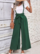 Load image into Gallery viewer, Wide Leg Tie Bow Detailed High Waist Overalls
