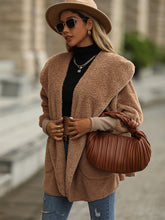 Load image into Gallery viewer, Open Front Teddy Hooded Jacket
