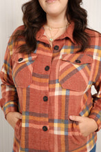 Load image into Gallery viewer, Zenana Pumpkin Spice Full Size Plaid Shacket in Rust

