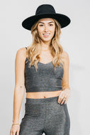 Final Touch Apparal Glitter V-Neck Cropped Cami