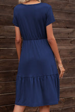 Load image into Gallery viewer, V-Neck Short Sleeve Tiered Dress
