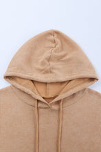 Load image into Gallery viewer, Waffle-Knit Drawstring Hoodie with Kangaroo Pocket
