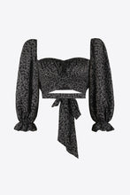 Load image into Gallery viewer, Printed Long Flounce Sleeve Cropped Blouse
