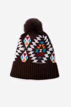 Load image into Gallery viewer, Geometric Pom-Pom Cuffed Beanie
