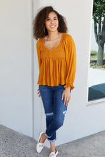 Load image into Gallery viewer, GeeGee Penthouse Full Size Smocked Blouse
