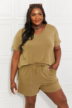 Load image into Gallery viewer, Zenana Full Size Morning Coffee V-Neck Top &amp; Shorts Lounge Set
