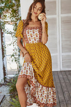 Load image into Gallery viewer, Bohemian Square Neck Flutter Sleeve Maxi Dress
